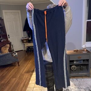 Men's Navy Track Pants with Orange Drawstring